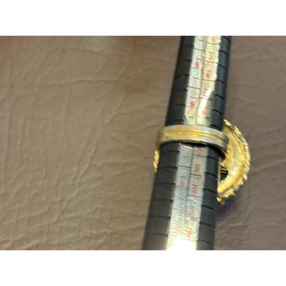 Vintage Black Cameo 70s Gold Tone Large Cocktail Ring Adjustable - Picture 6 of 8